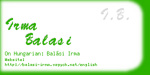 irma balasi business card